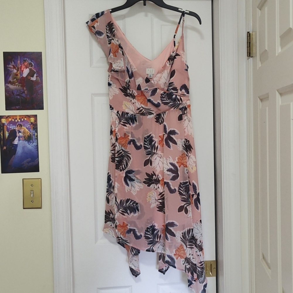 A New Day Target Pink Floral Cami Wrap Chiffon Sun Dress